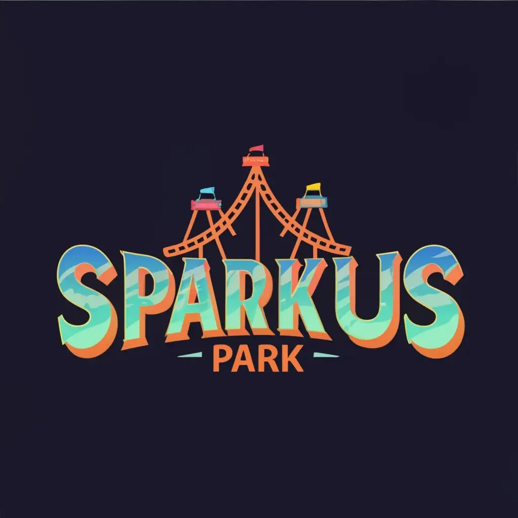 a logo design,with the text "Sparkus", main symbol:Amusement park,Moderate,be used in Entertainment industry,clear background