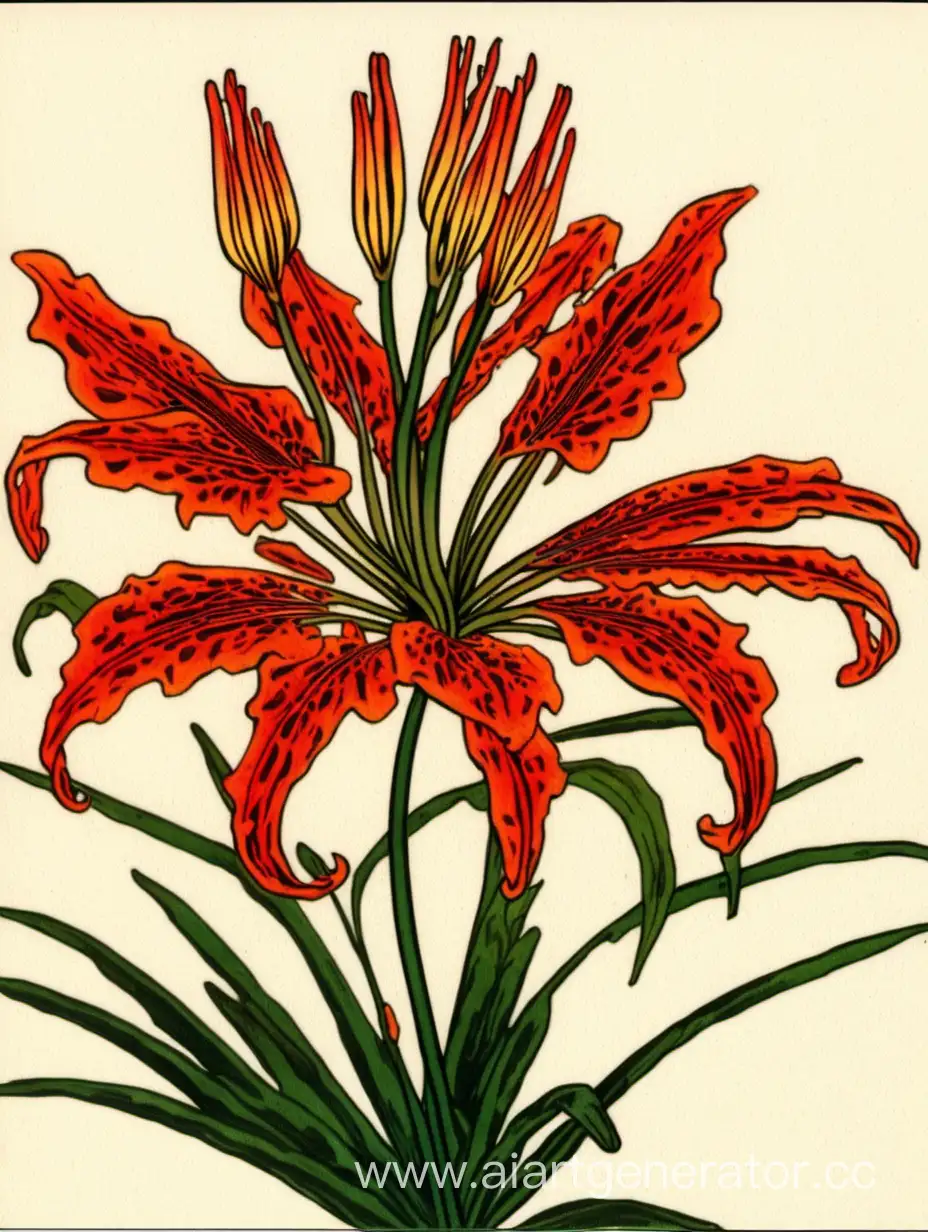 Vibrant-African-Flame-Lily-Blossoming-in-Sunlight