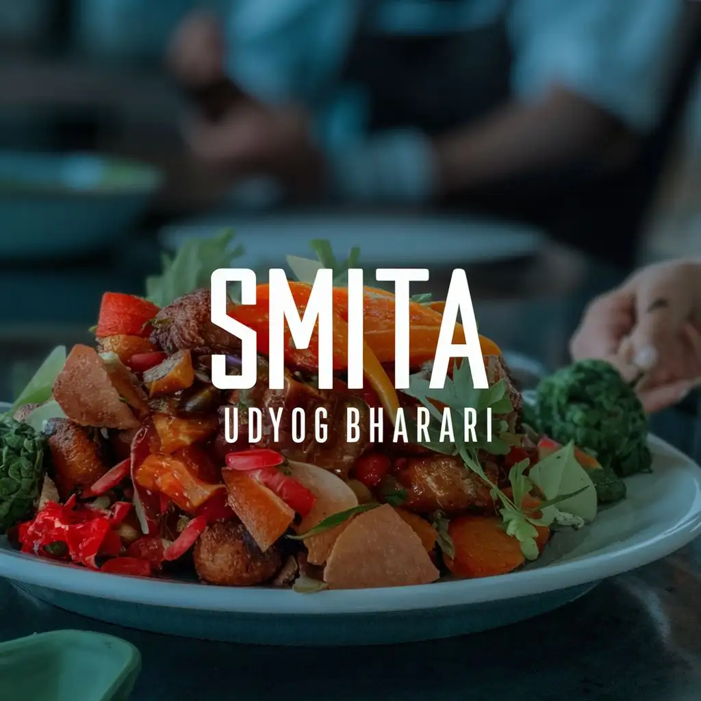 logo, Food, with the text "Smita: Udyog Bharari", typography, be used in Restaurant industry