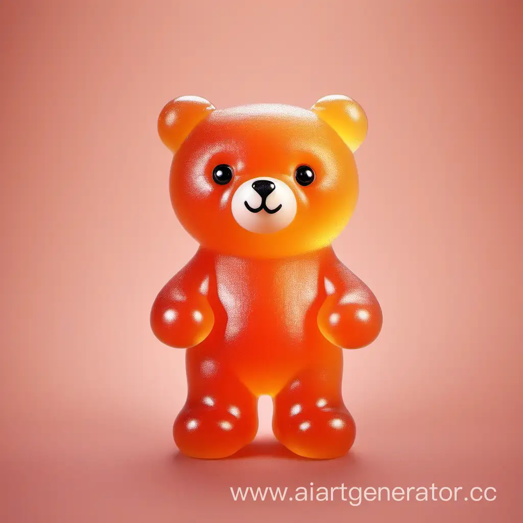 Vibrant-Orange-Jelly-Bear-in-a-Candy-Wonderland