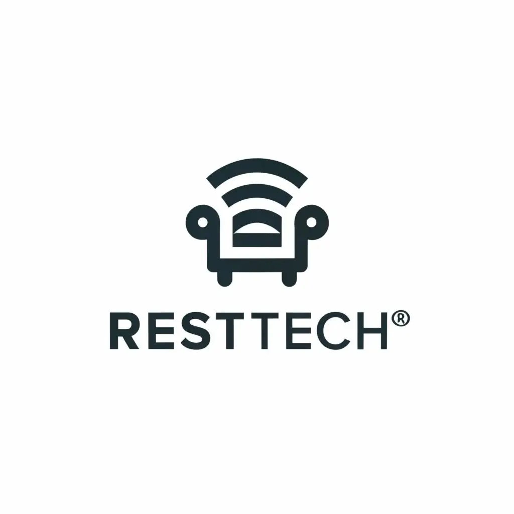 a logo design,with the text "RestTech", main symbol:armchair,Minimalistic,be used in Medical Dental industry,clear background