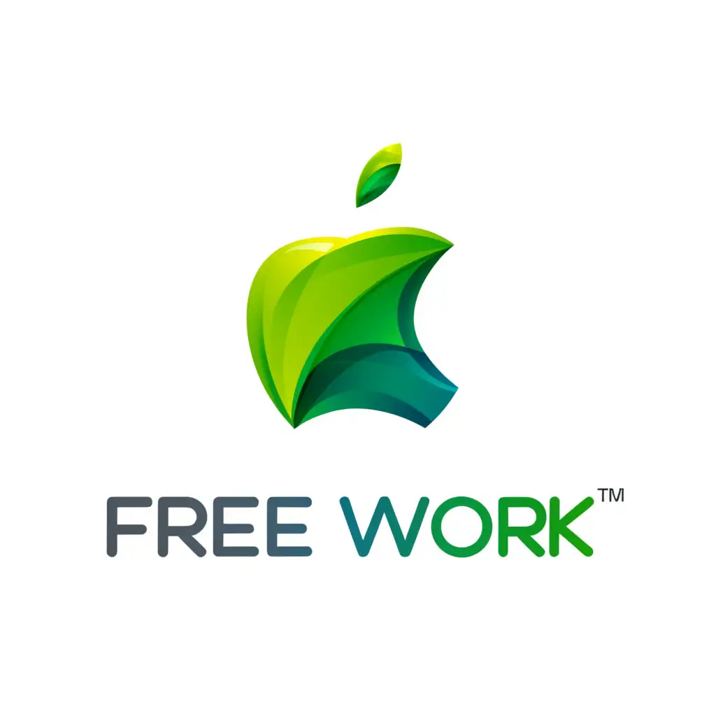 a logo design,with the text "Free work", main symbol:apple,Moderate,be used in Internet industry,clear background