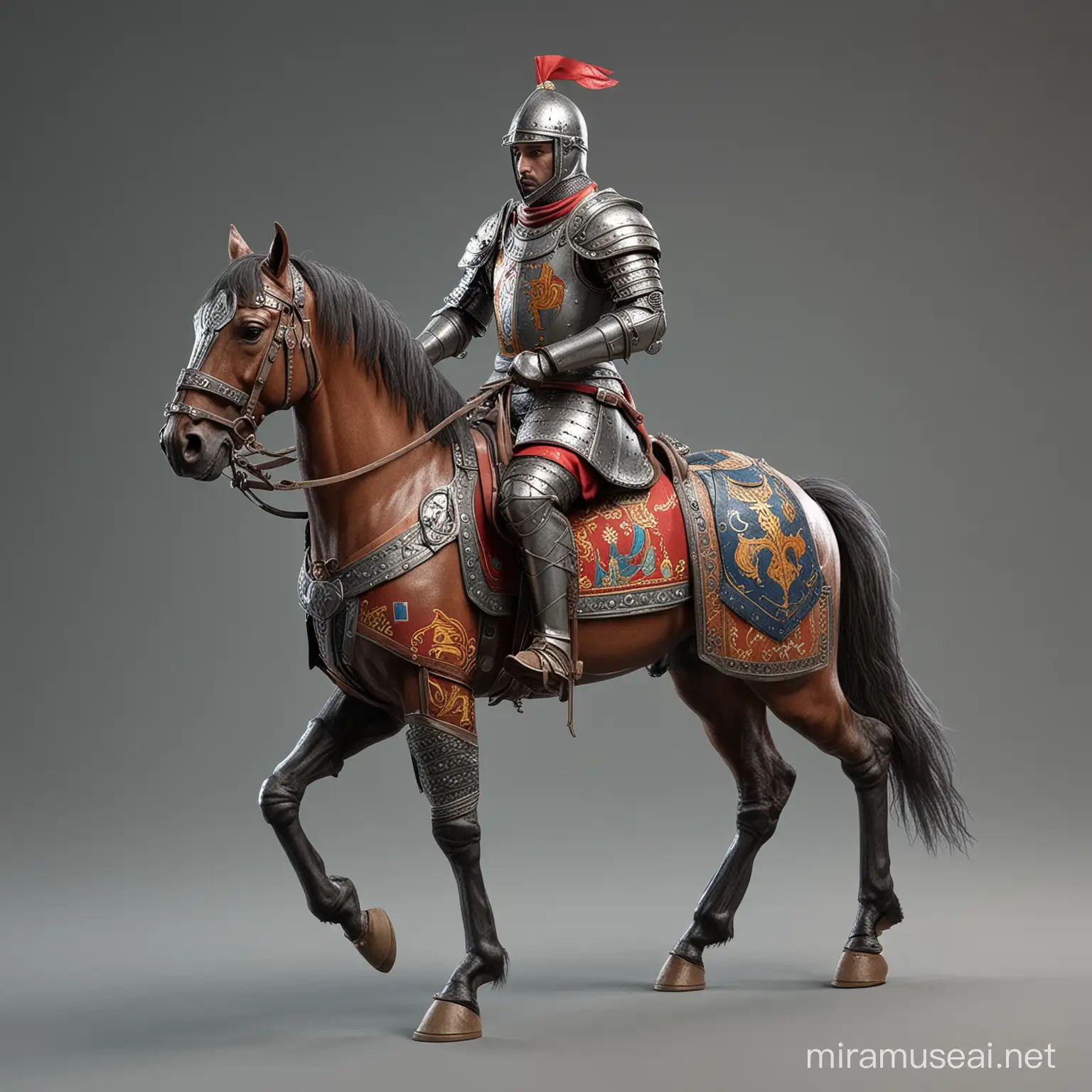 Made a knight from eastern countries on a horse