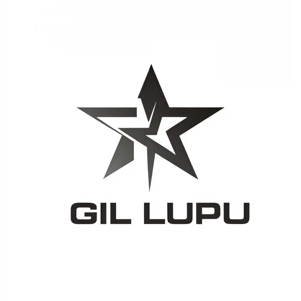 a logo design,with the text "Gil Lupu", main symbol:Star,Minimalistic,be used in Technology industry,clear background