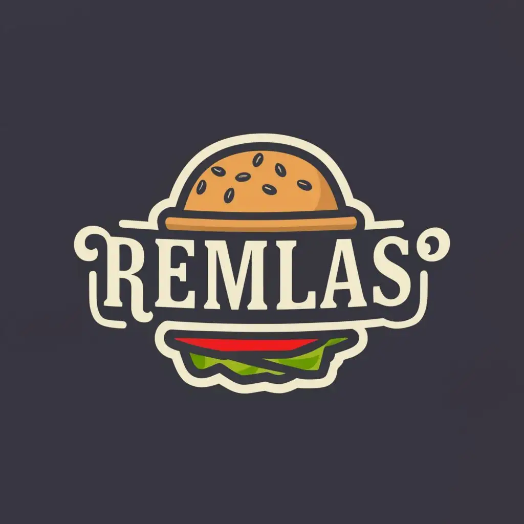 logo, Burger , with the text "Remlas", typography, be used in Restaurant industry