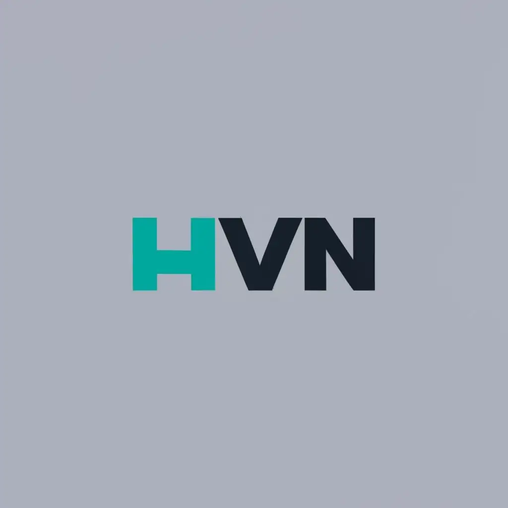 logo, HvN, with the text "HvN", typography, be used in Technology industry
