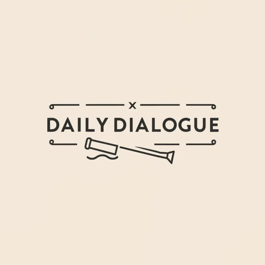 a logo design,with the text "Daily dialogue", main symbol:pen and paper,Moderate,clear background