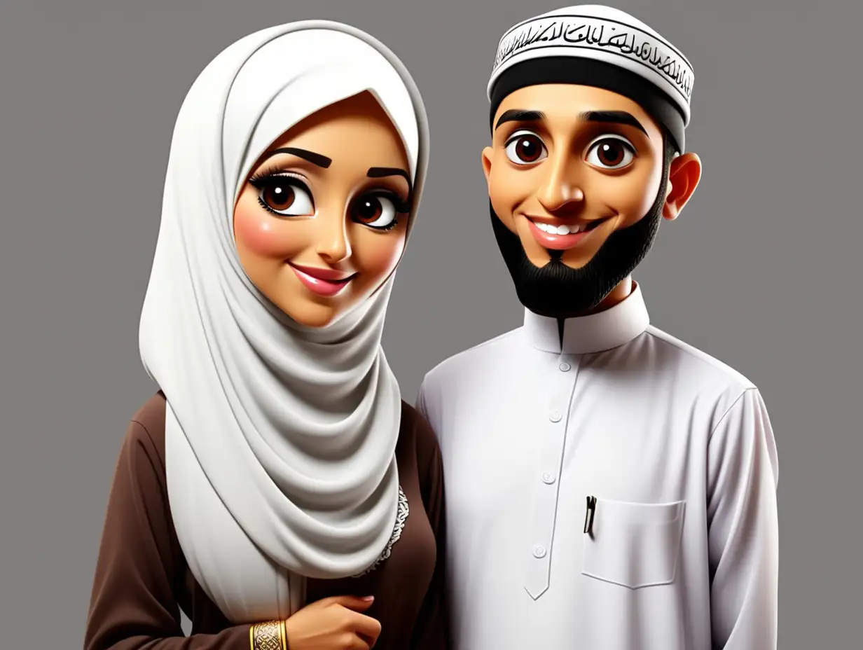 Joyful Muslim Couple Sharing Laughter and Love