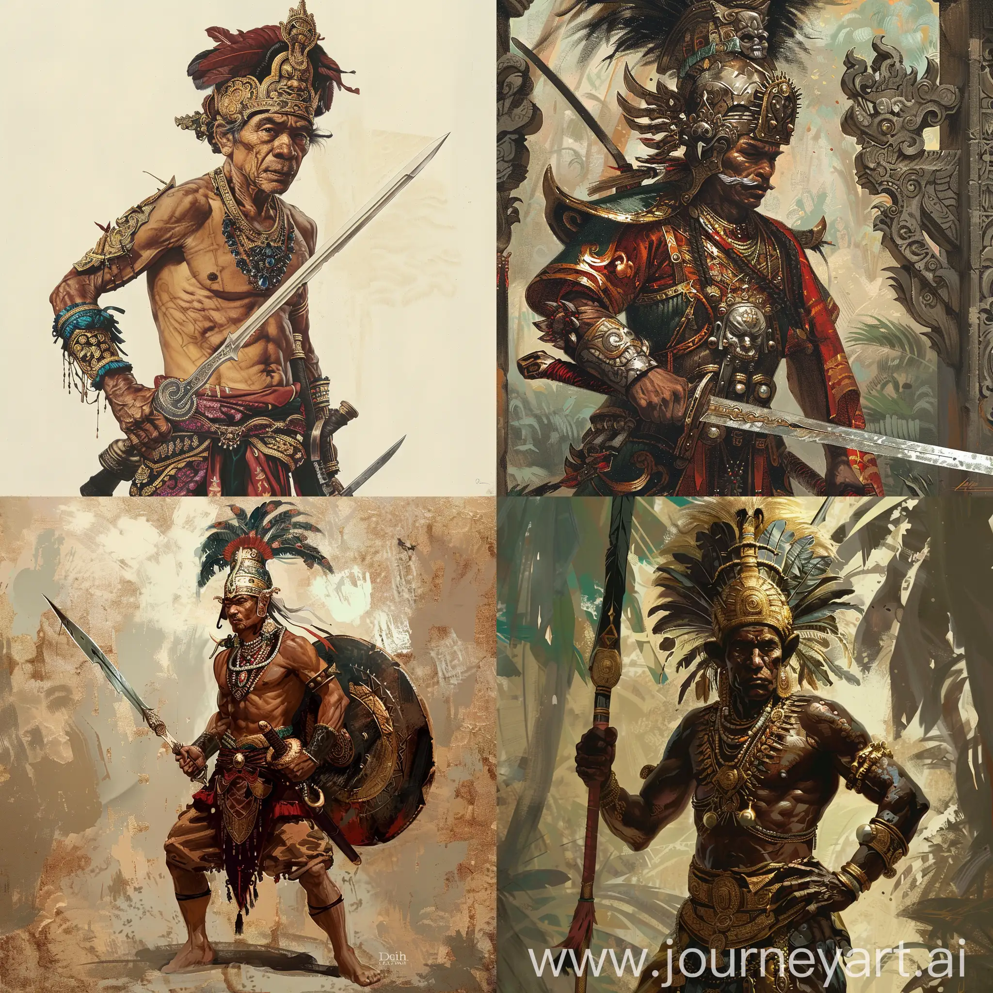 Javanese-Warrior-in-Exquisite-Armor-Captivating-Visual-of-Tradition-and-Strength