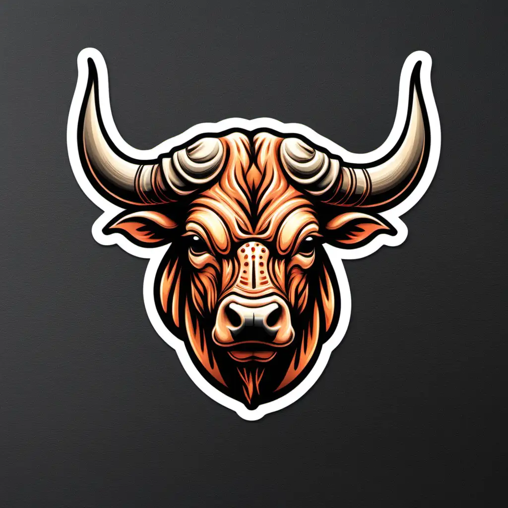 desert bull head sticker