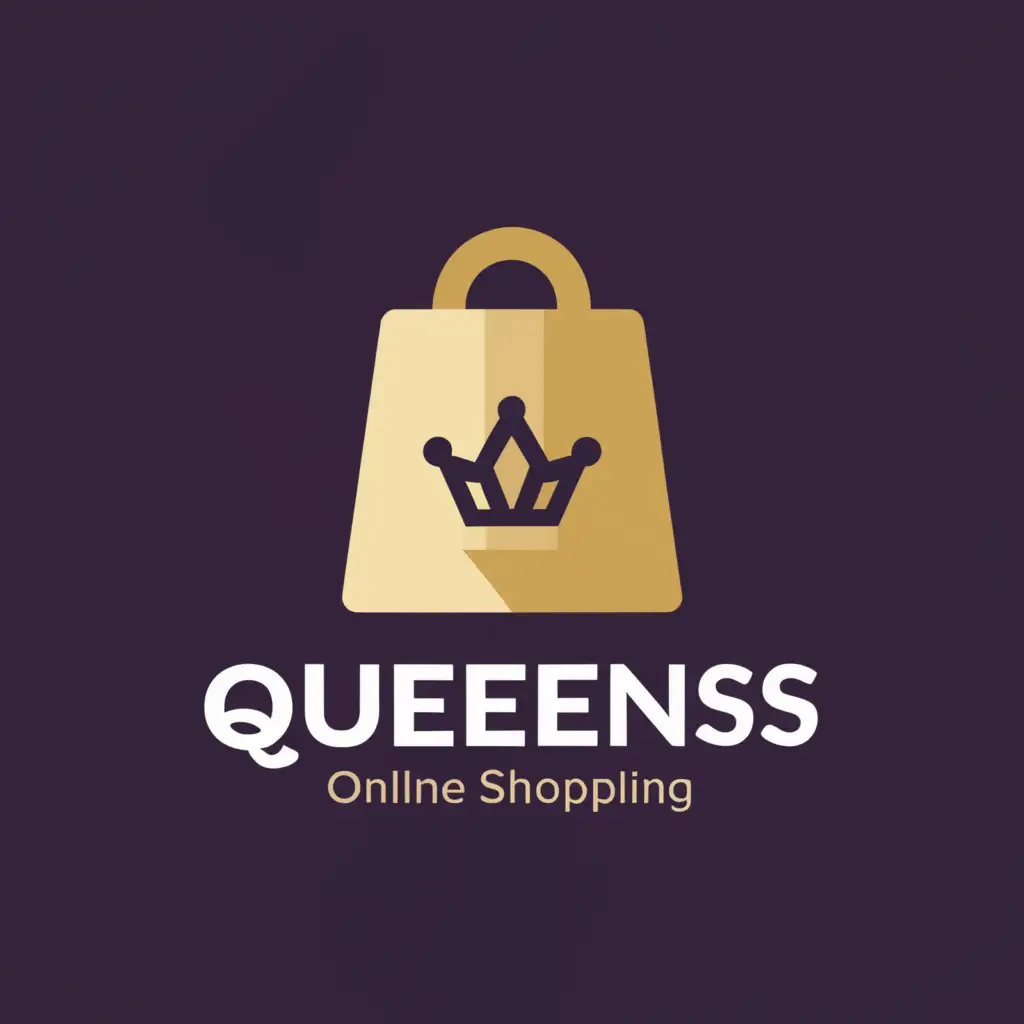 a logo design,with the text "QUEENS", main symbol:ONLINE SHOP,Moderate,be used in Retail industry,clear background