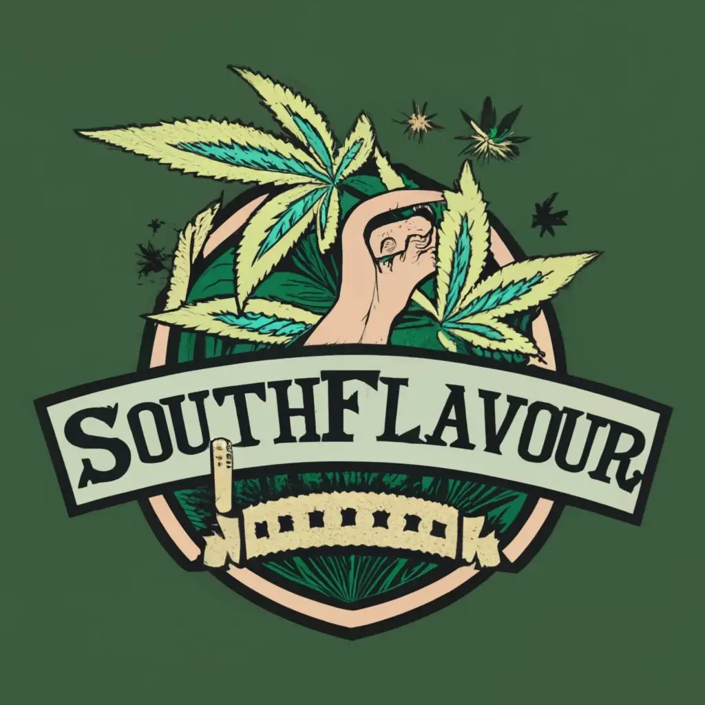 logo, Cannabis, with the text "SouthFlavour", typography