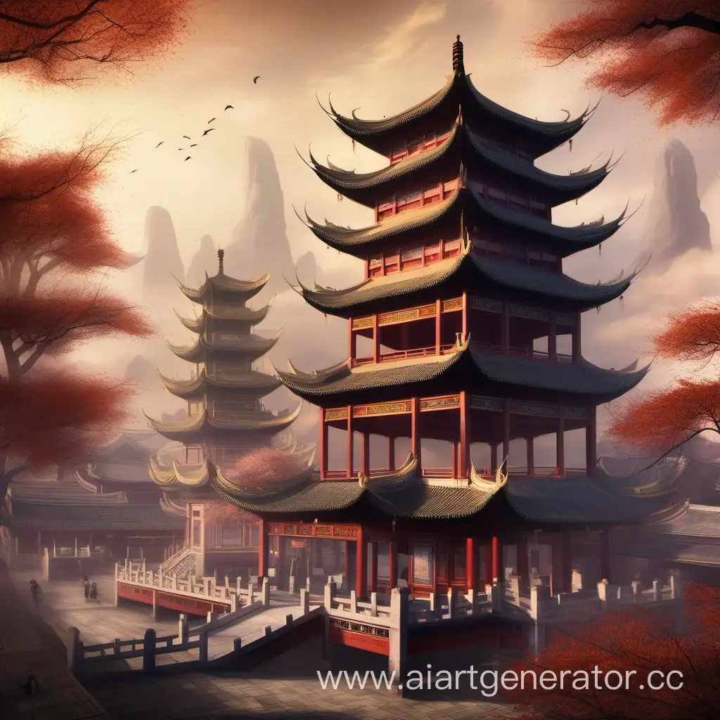 Majestic-Vion-China-Pagoda-in-Enchanting-Landscape