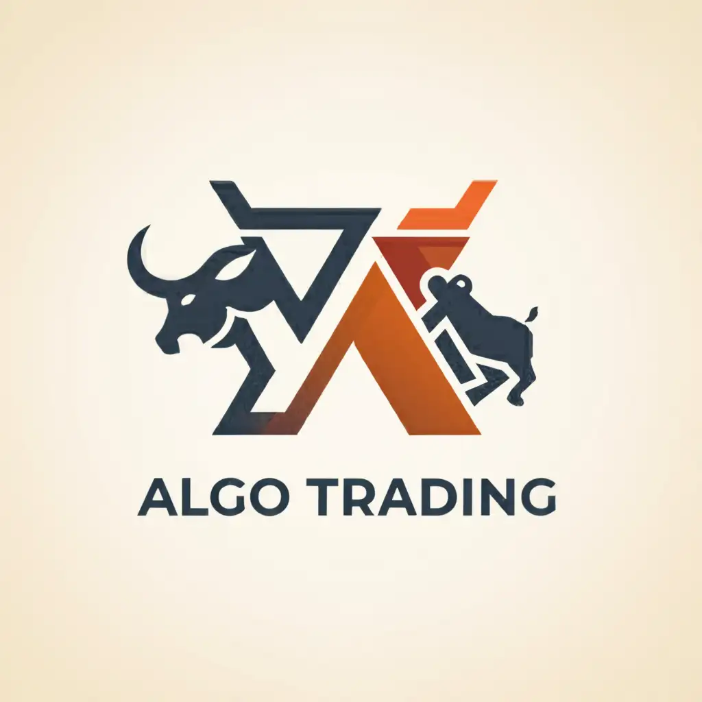 a logo design,with the text "Algo Trading", main symbol:Make Money,Moderate,clear background
