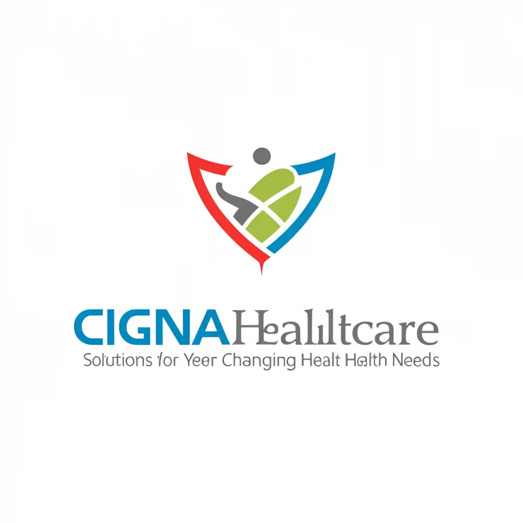 a logo design,with the text " Cigna Healthcare", main symbol:Slogan: Solutions for your ever changing health needs.
Company colors: Green, Red and Blue
Background color: White,Moderate,be used in Medical Dental industry,clear background