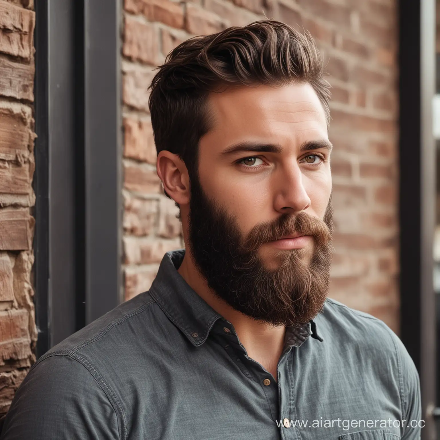 Handsome-Bearded-Man-with-Rugged-Charm-Portrait-of-Masculinity-and-Style
