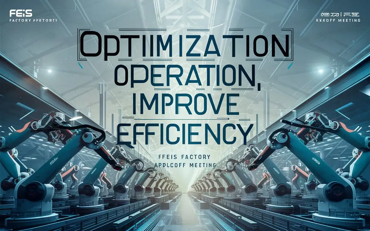 Poster for FEIS Factory GenAI Application Kickoff Meeting with slogan“Optimization operation，improve efficiency”