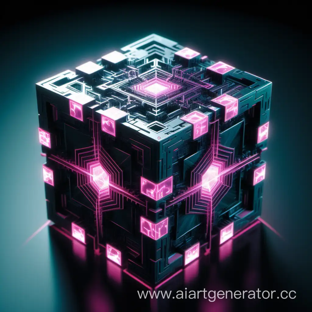 Futuristic-Cyberpunk-Cube-Fractal-Art