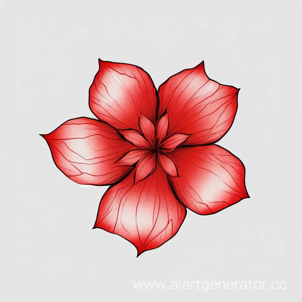 Red-Higanban-Flower-Petals-Scattered-on-White-Background