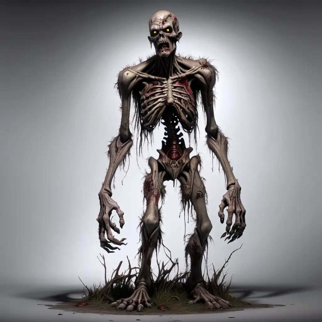 dark fantasy shambling zombie decayed full body standing