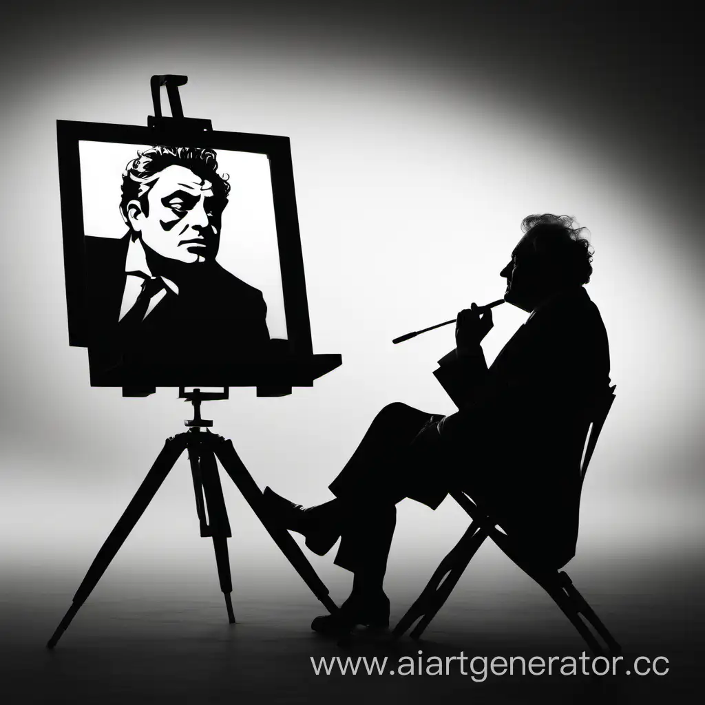 Classic-Black-and-White-Portrait-of-Director-Federico-Fellini-in-Profile