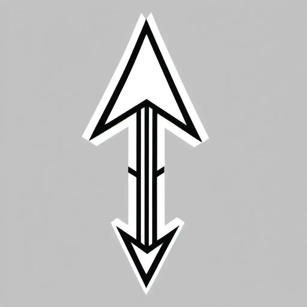 Minimalist Black and White Minecraft Arrow Illustration