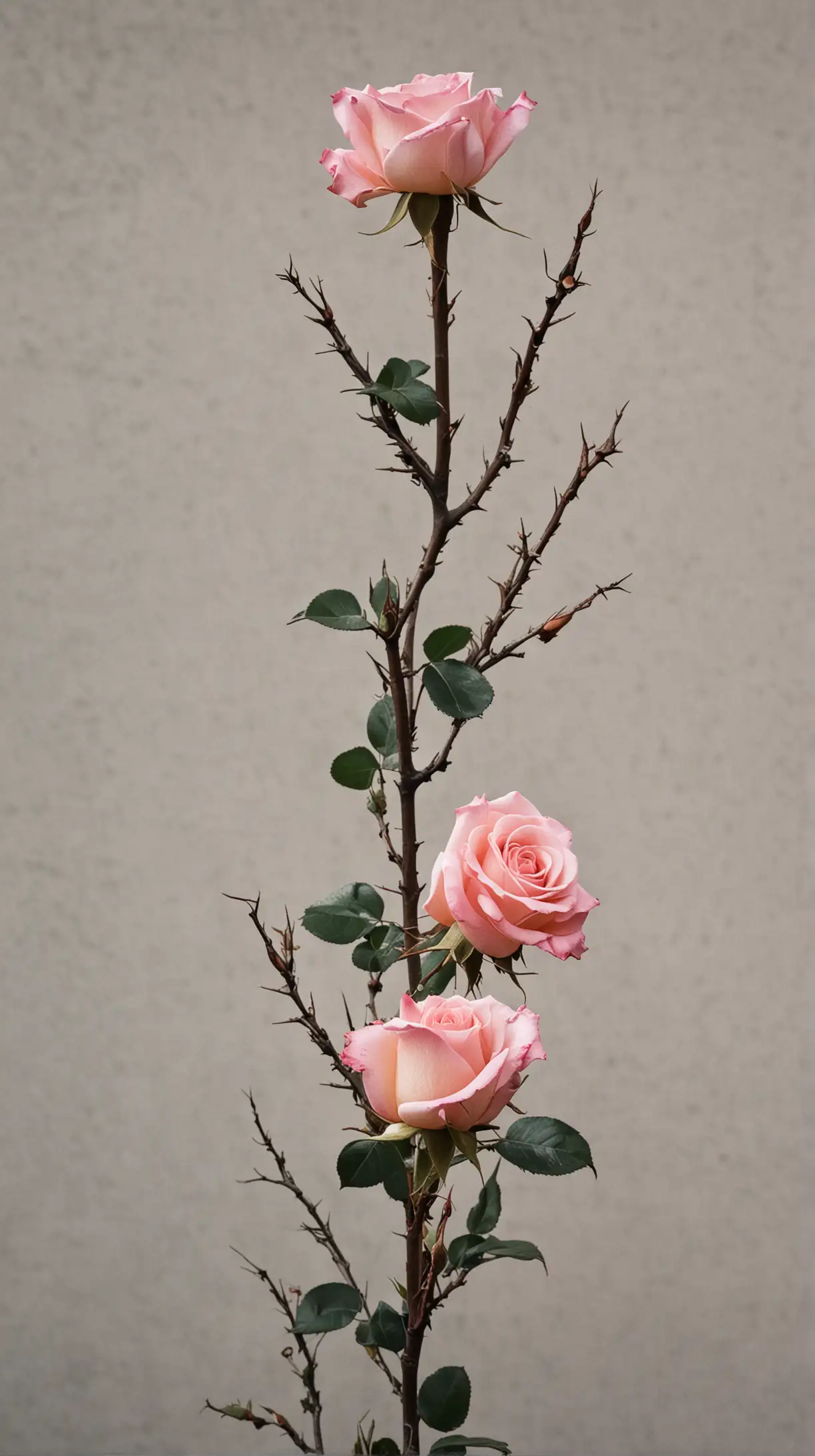 Vibrant Roses with Thorn Accents A Captivating Floral Display