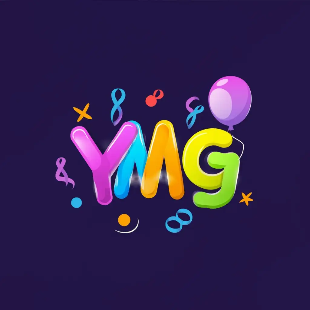 a logo design,with the text "YMG", main symbol:party,Moderate,be used in Entertainment industry,clear background