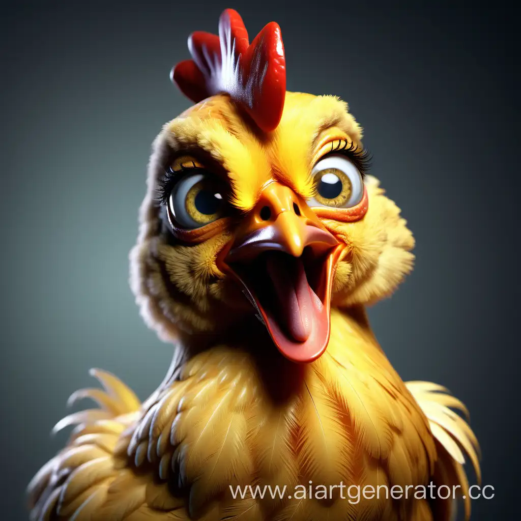 Cheerful-Winking-Chicken-in-Playful-Pose