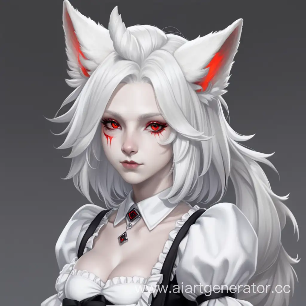 Enchanting-Albino-Werecreature-Maid-with-Wolf-Features