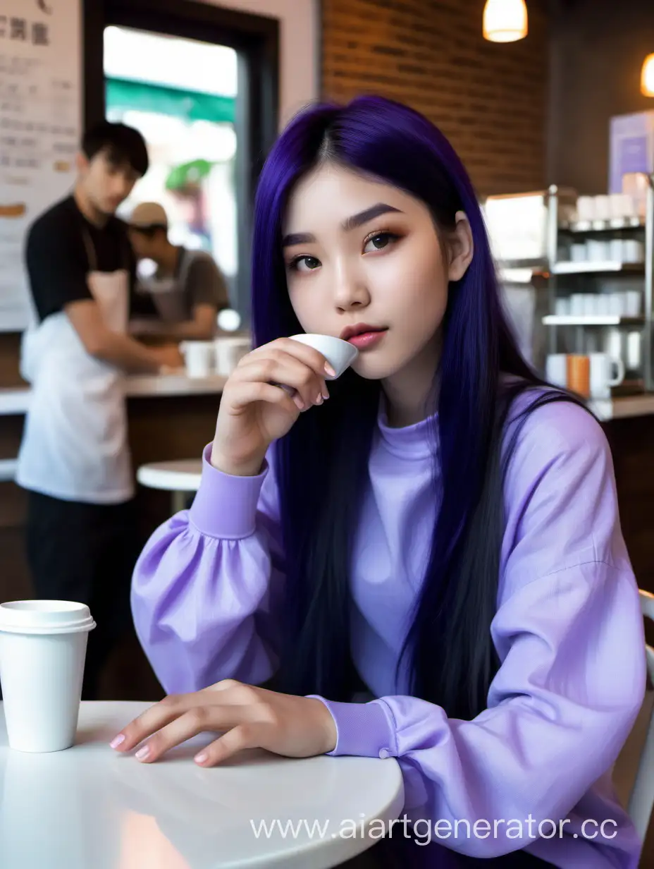 Contemplative-Moment-in-a-Stylish-Cafe-Elegant-Girl-and-Charming-Asian-Guy