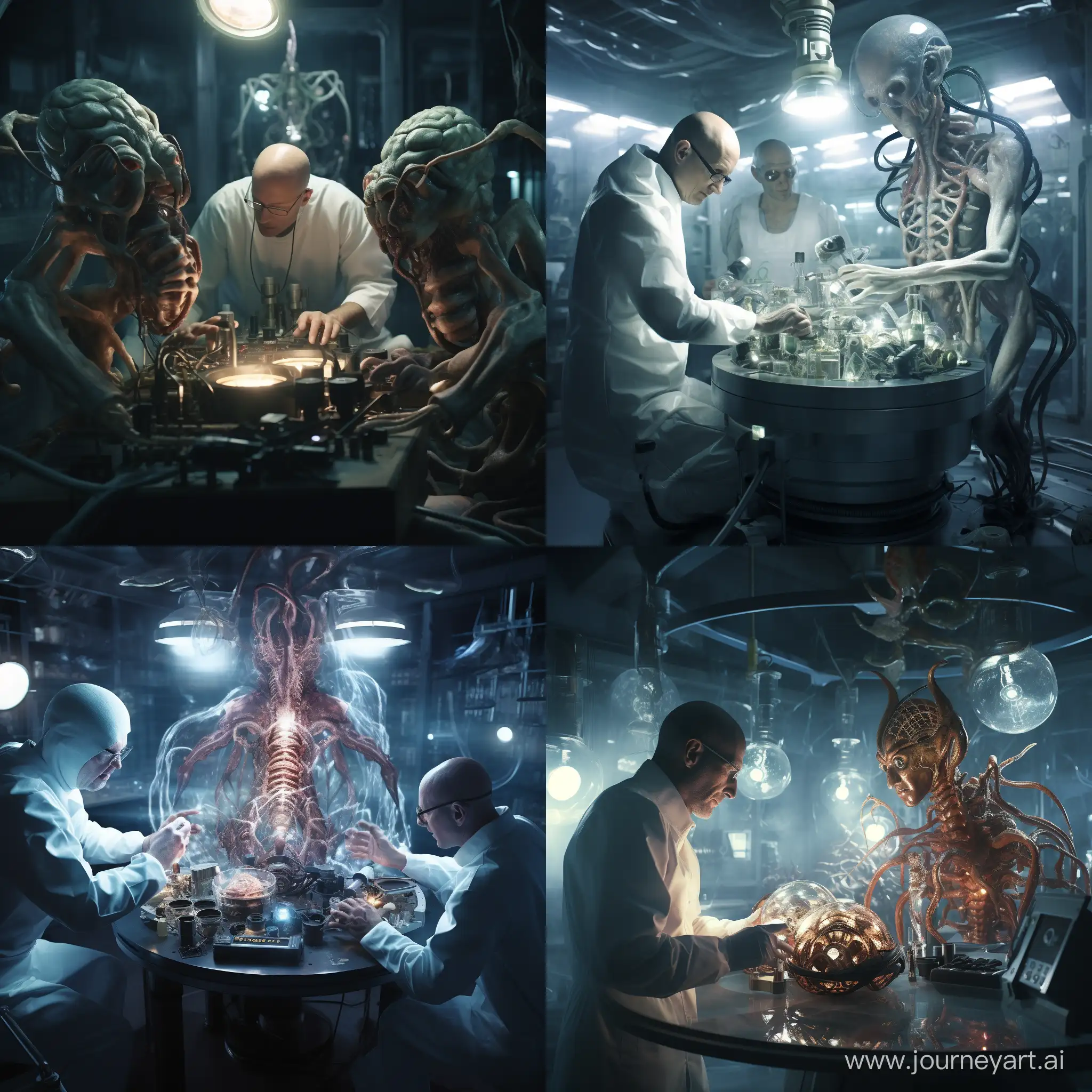 Extraterrestrial-Alien-Scientists-Conducting-Cinematic-Human-Dissection-in-Lab