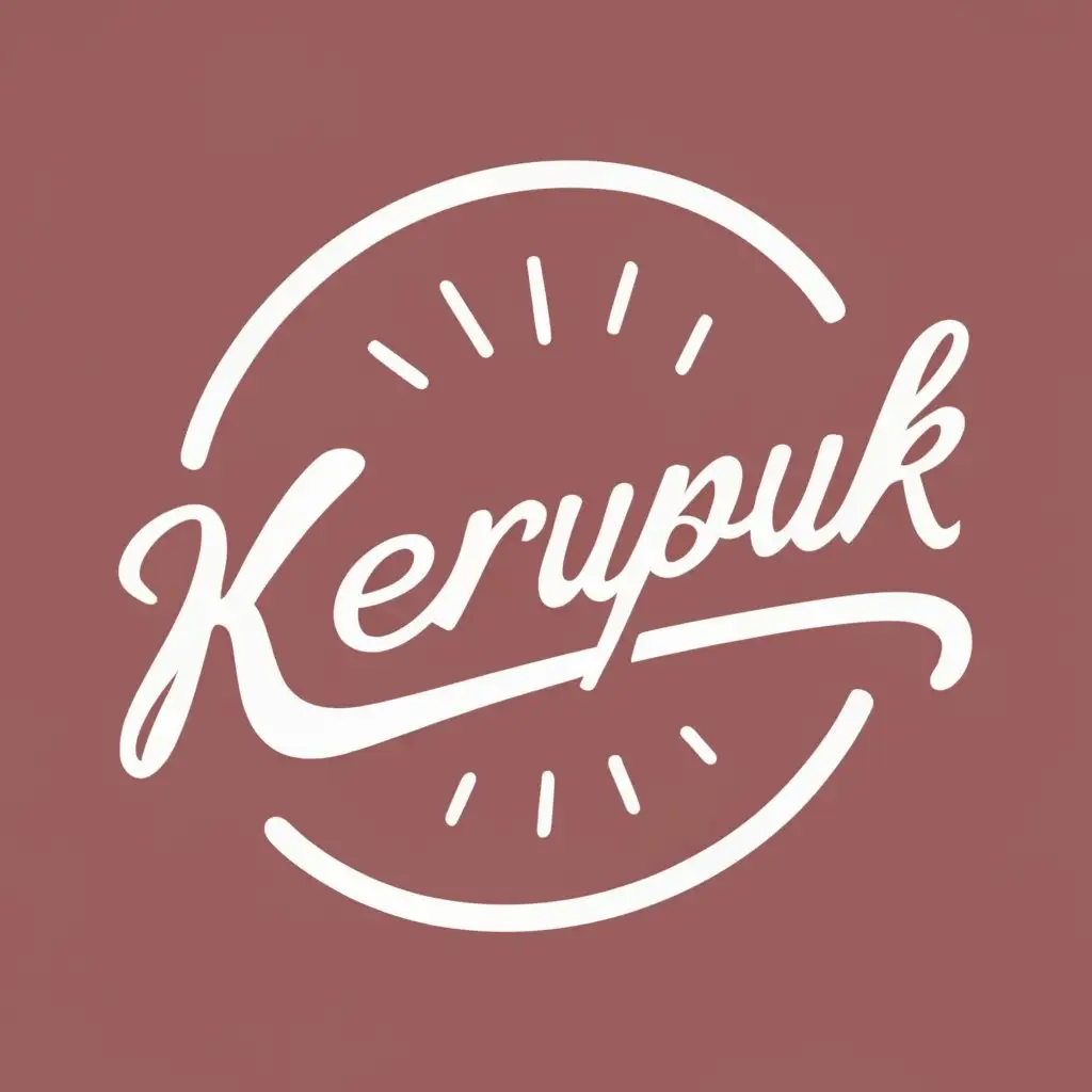 logo, circle crackers , with the text "kerupuk", typography, be used in Restaurant industry