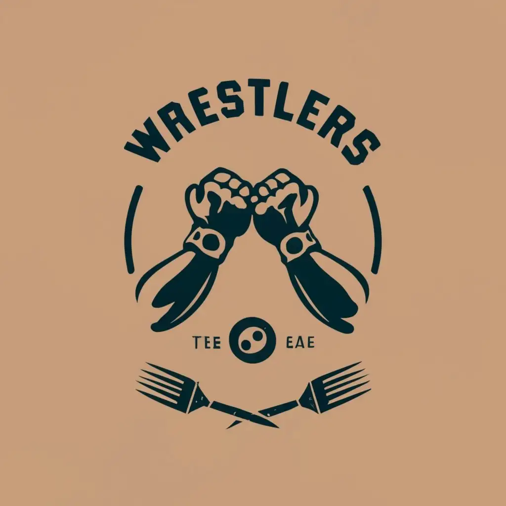 logo, Arm Wrestling, with the text "Wrestlers Cafe", typography, be used in Restaurant industry