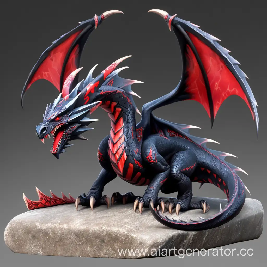 Mystical-RedPatterned-Wyvern-Amidst-Ancient-Stones