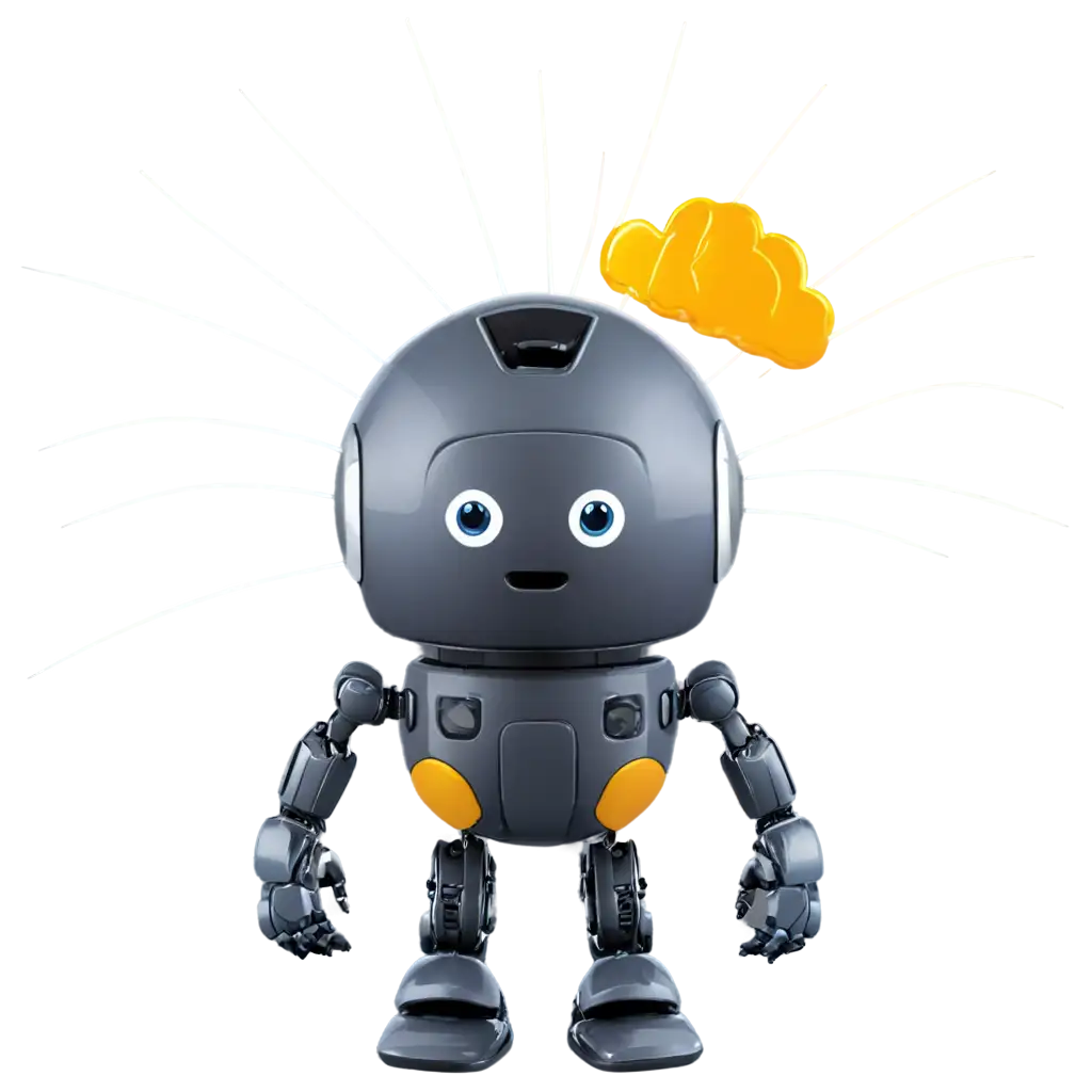 Vector art robot with brain logo