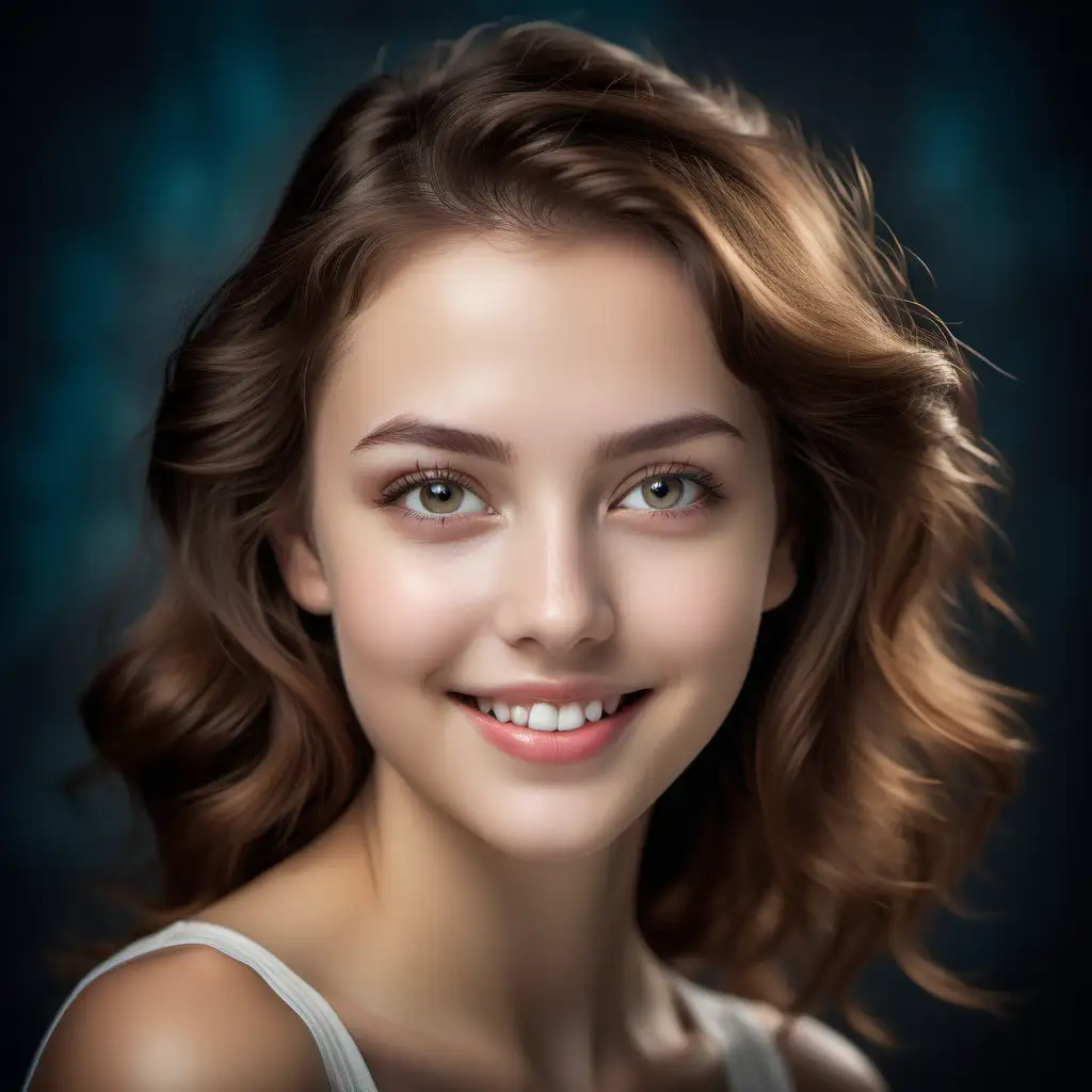 Radiant Young Woman with Sparkling Smile in HighQuality Portrait