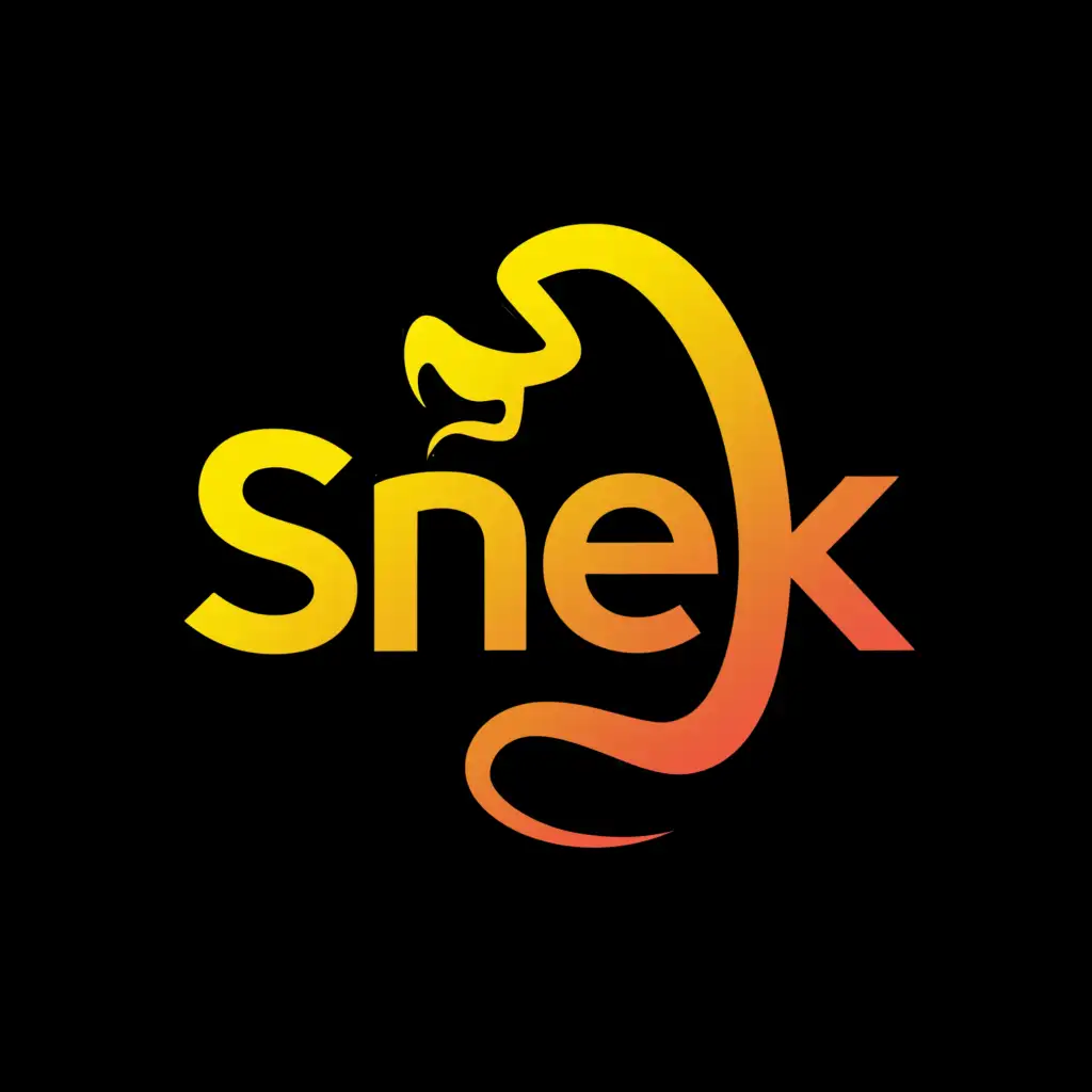 a logo design,with the text "Snek", main symbol:A snake,complex,clear background