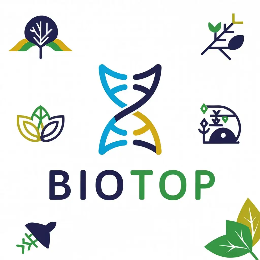 a logo design,with the text "Bio-Top", main symbol:biology vegetal animal genetic ecology,Moderate,clear background