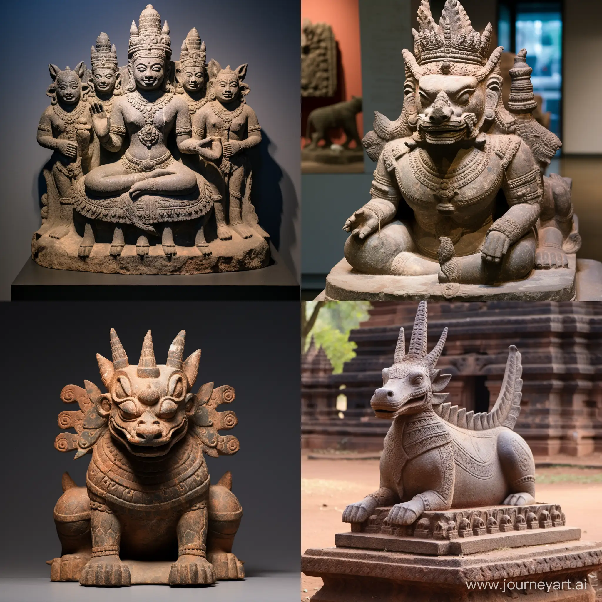 Nandi-the-Divine-Bull-Realistic-Zooanthropomorphic-Depiction-with-Antelope-Axe-Mace-and-Abhayamudra