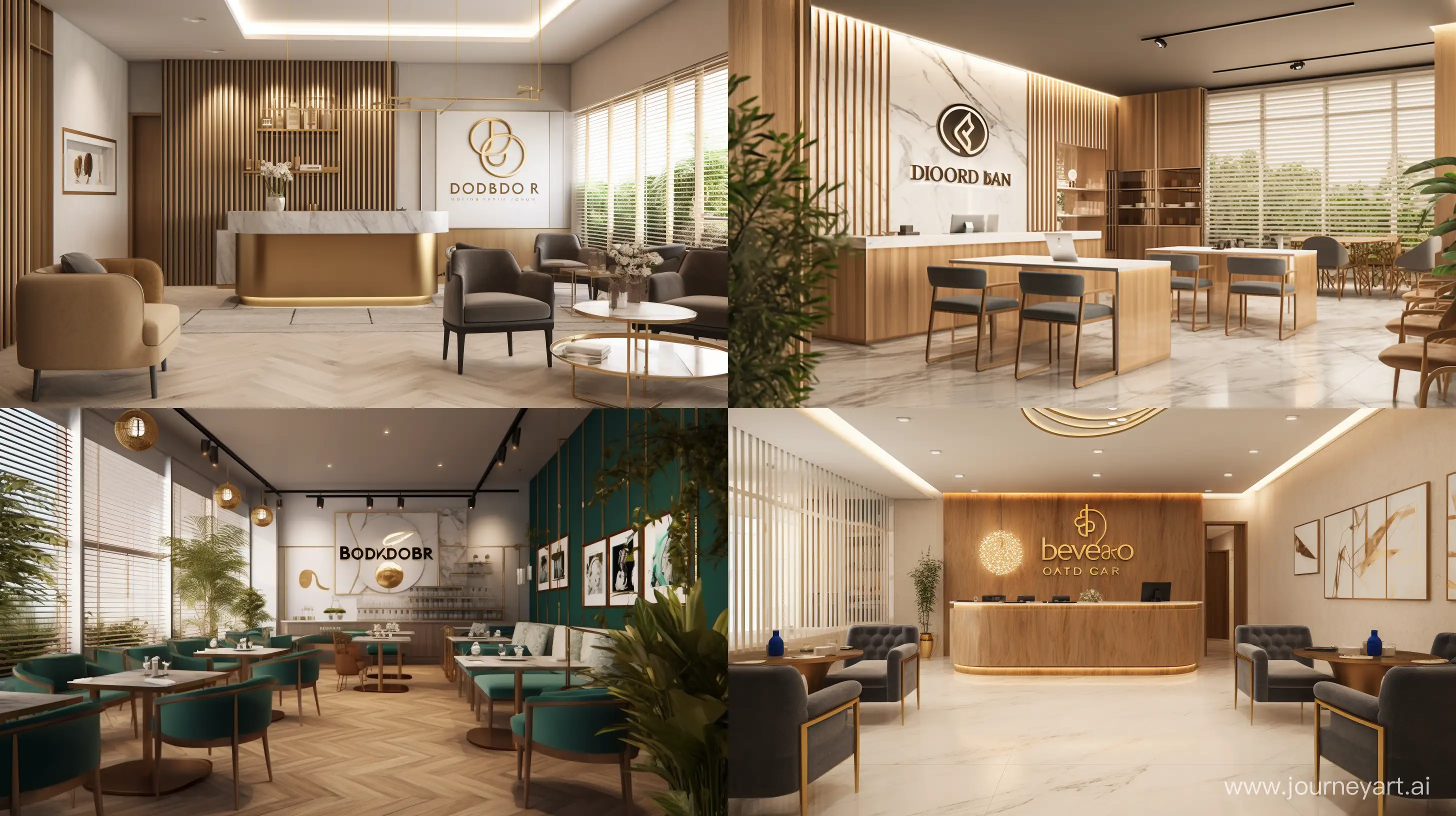 /imagine prompt: The logo "Behbod Gostar Didavar" harmoniously integrated into a serene optometry setting, with soft lighting, professional eye examination tools, and an array of stylish eyeglasses, Artwork, vector illustration, creating a calm and inviting atmosphere, --ar 16:9 --v 5