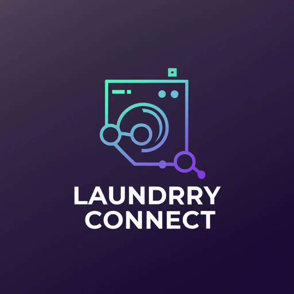 a logo design,with the text "Laundry connect", main symbol:Laundry and IT system,Moderate,be used in Technology industry,clear background
