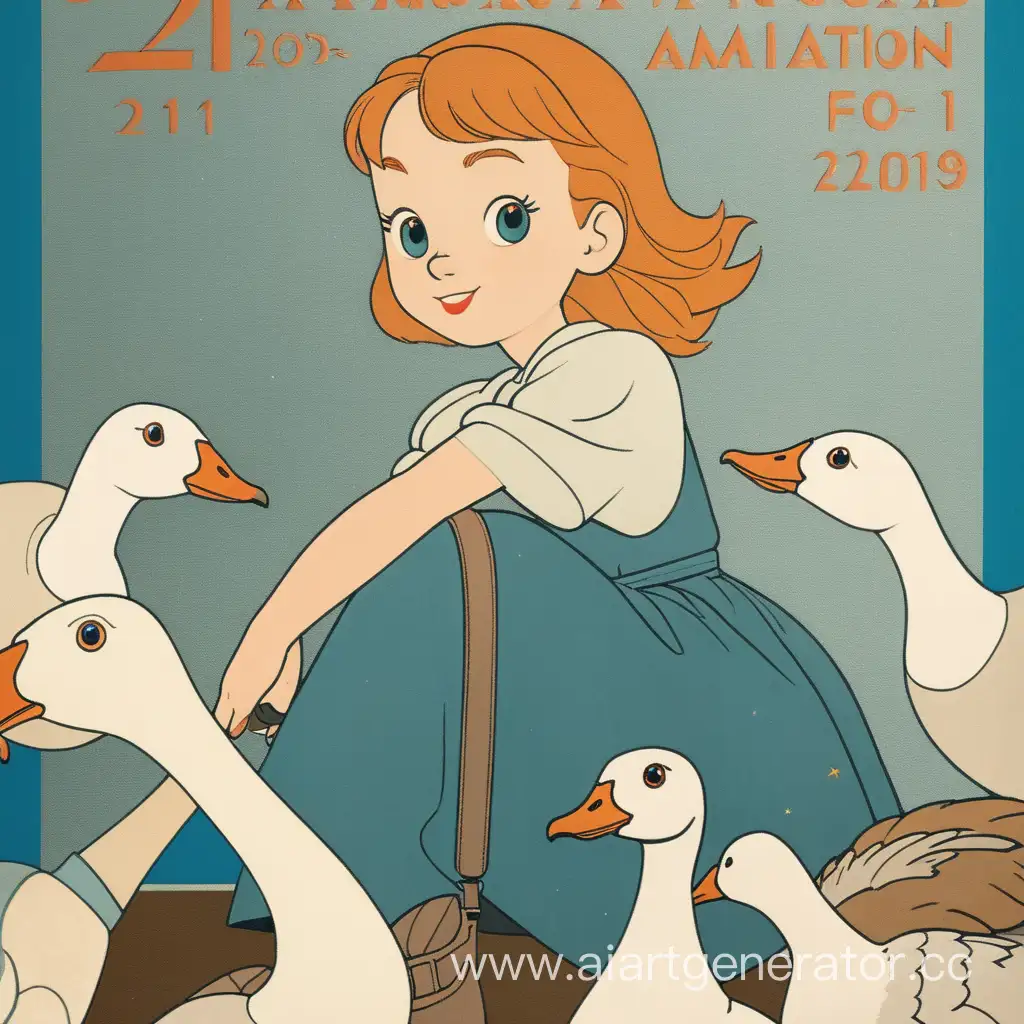 AllRussian-Animation-Festival-Poster-Featuring-Girl-and-Goose