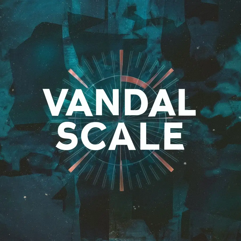 logo, circulate, with the text "vandal scale", typography, be used in Internet industry