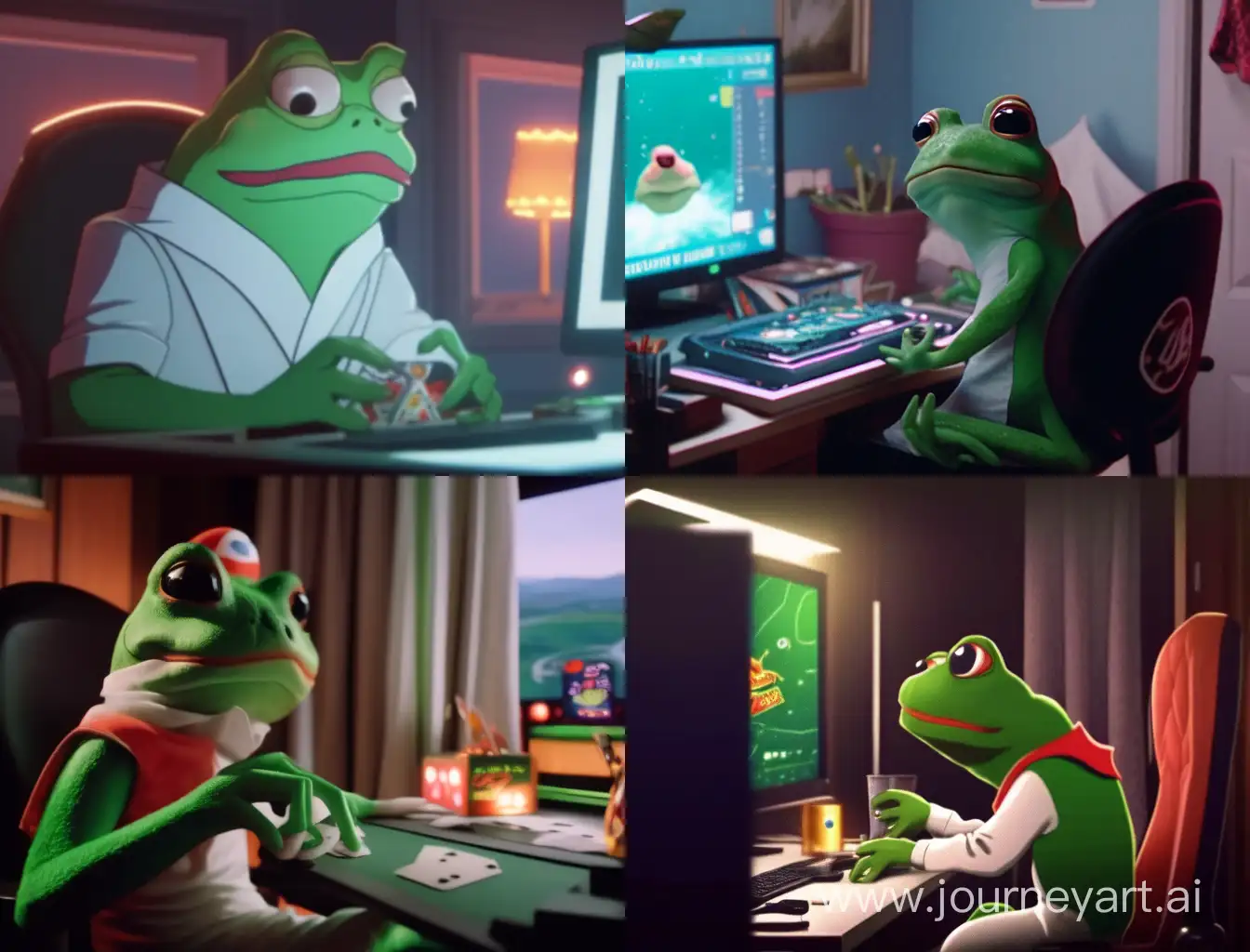 Pepe-Frog-Engages-in-Online-Casino-Gaming-Niji-Room-Entertainment