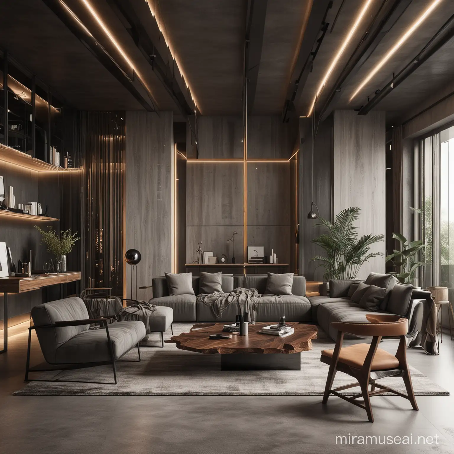 Futuristic Handmade Furniture Design Blackwood Geometric Lounge