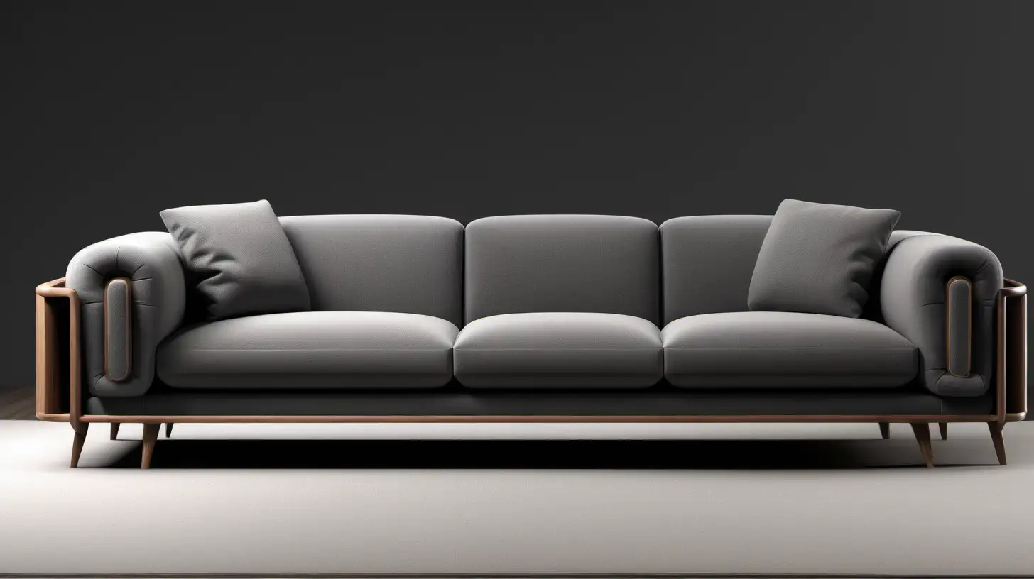 Modern Italian Sofa with PShaped Arm and CloudLike Sleeves