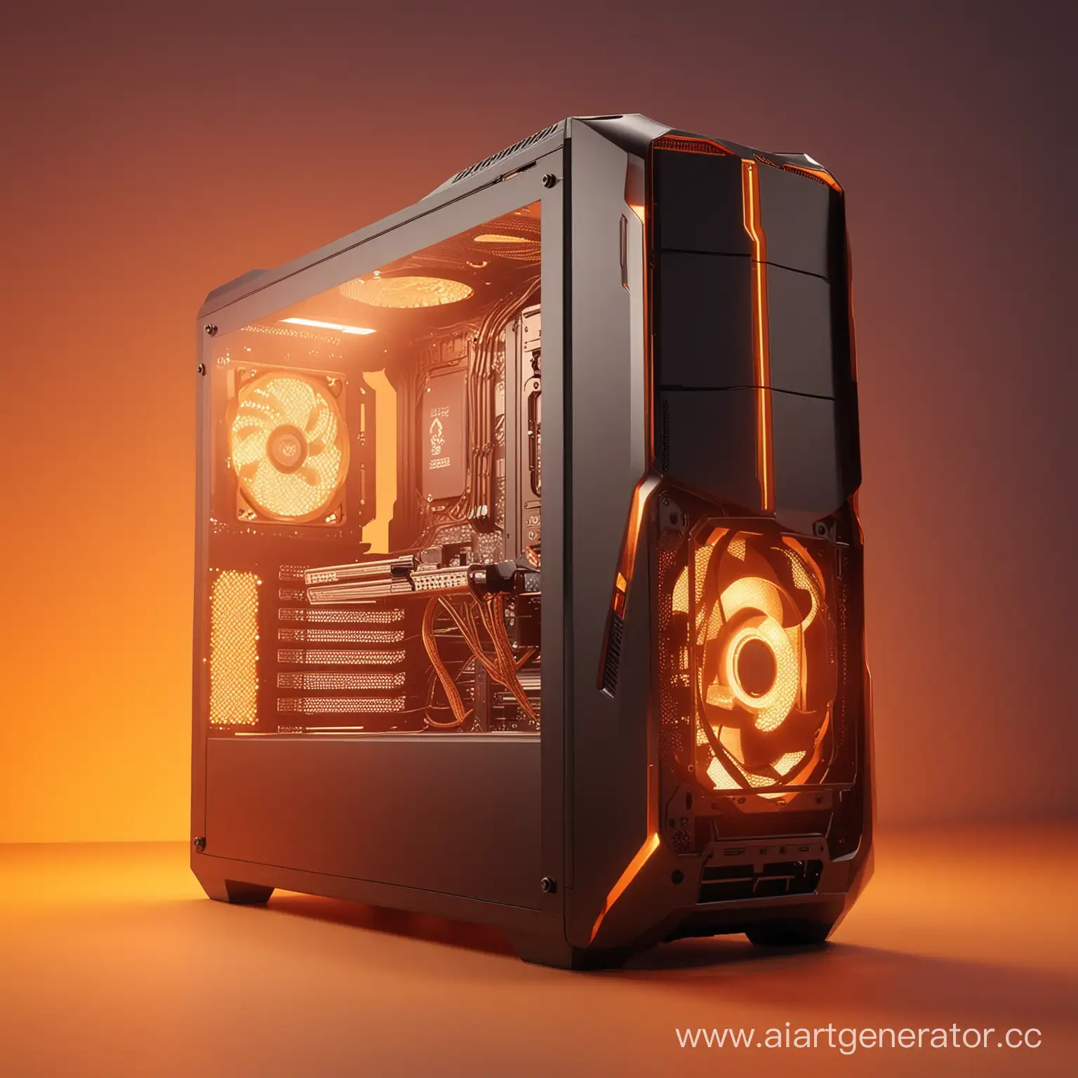 Gaming-Computer-with-Dynamic-Orange-Backlight