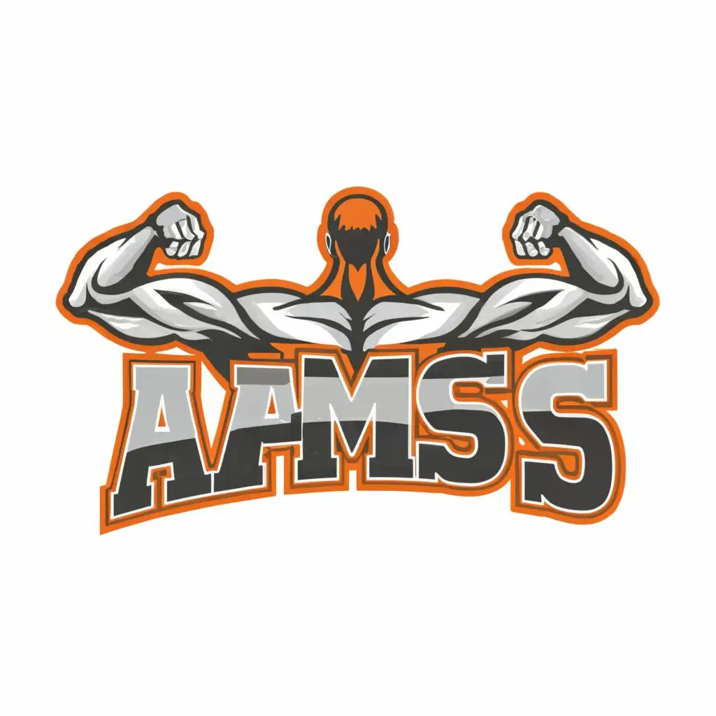 logo, Muscle Arm, with the text "AMS", typography, be used in Sports Fitness industry
