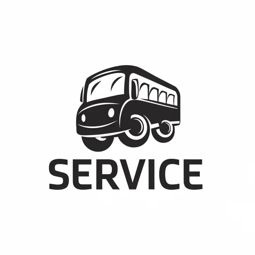 a logo design,with the text "SERVIS", main symbol:Bus,Moderate, be used in Travel industry, clear background